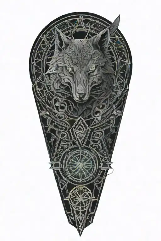A Celtic wolf and Celtic Raven protecting tattoo design idea