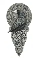 Celtic dara knot with a raven intertwined with celtic patterns with the raven  tattoo design idea