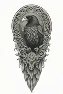 Celtic dara knot with a raven intertwined with celtic patterns with the raven  tattoo design idea