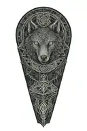 Celtic wolf, Celtic raven, celtic patterns, dara knot tattoo design idea