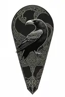 old fighter  Celtic dara knot with a raven intertwined with celtic patterns and the raven screeching tattoo design idea