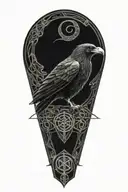 old fighter  Celtic dara knot with a raven intertwined with celtic patterns and the raven screeching tattoo design idea