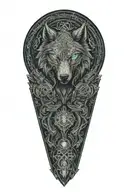 A Celtic wolf and Celtic Raven raging tattoo design idea