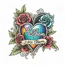 Fancy Rainbow Heart with Roses with Fancy Text Let Them tattoo design idea