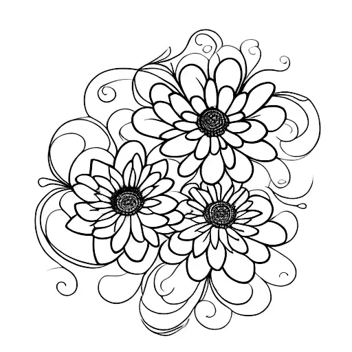 2 delicate fine line flowers no bigger then 2 inches long and an inch wide  tattoo design idea
