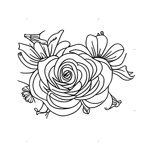 delicate 2 flowers for an aunt and niece small tattoo design idea