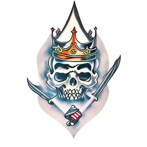 undead king tattoo design idea