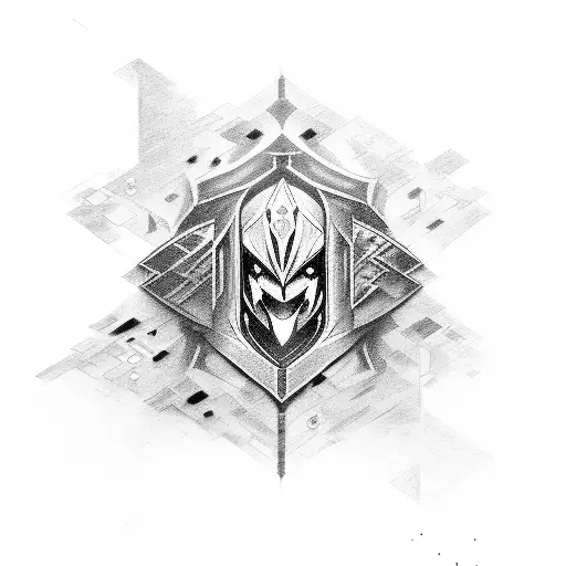 A pixelated representation of Jhin, Lucian, and Ezreal tattoo design idea