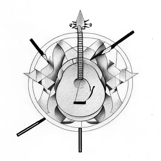 music pencil tattoo design idea