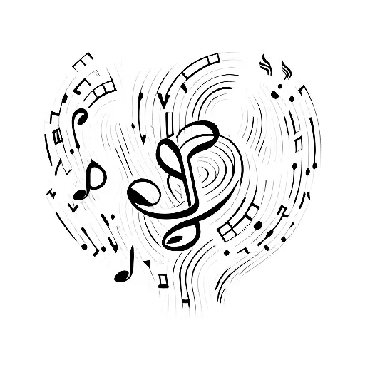 music heart soul tattoo design idea