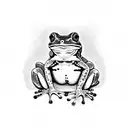 black and white tree frog tattoo design idea
