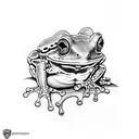 black and white tree frog tattoo design idea