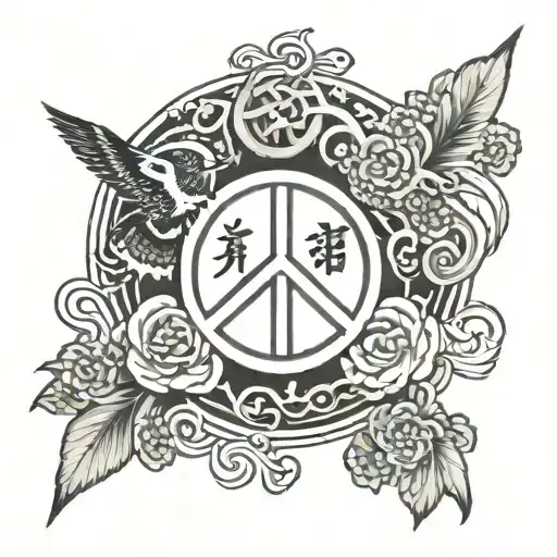 Chinese words"peace  tattoo design idea