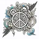 Chinese words"peace  tattoo design idea