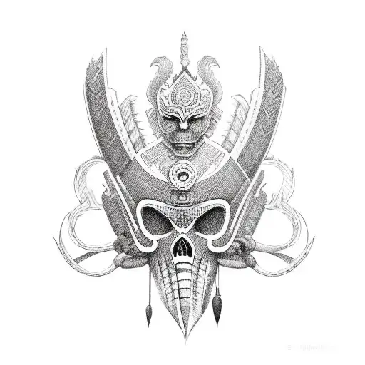 Mayan dayak tattoo design idea