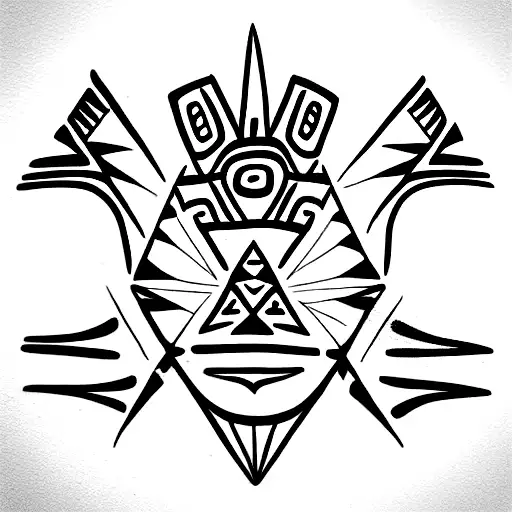 Mayan dayak tattoo design idea
