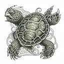 Shellback turtle cut away biomechanical tattoo tattoo design idea