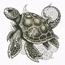 Shellback turtle cut away biomechanical tattoo tattoo design idea