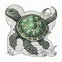 Shellback turtle cut away biomechanical tattoo tattoo design idea