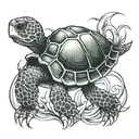 Shellback turtle cut away biomechanical tattoo tattoo design idea