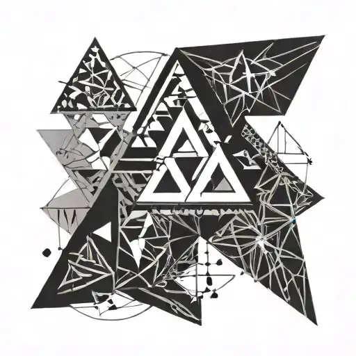 3 triangle shape tattoo design idea