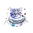cat astronaut tattoo design idea