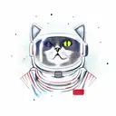 cat astronaut tattoo design idea