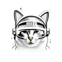 cat astronaut tattoo design idea