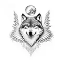 wolf with wings for they back tattoo design idea