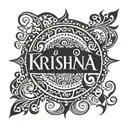 krishna name written tattoo design idea