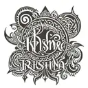 krishna name written tattoo design idea