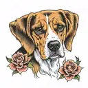 beagle dog tattoo design idea