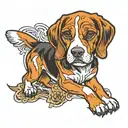 beagle dog tattoo design idea