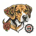 beagle dog tattoo design idea