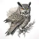wolf eagle owl tattoo design idea