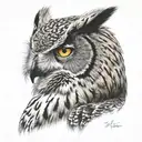 wolf eagle owl tattoo design idea