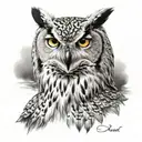 wolf eagle owl tattoo design idea