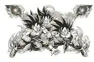 Goku versus Vegeta tattoo design idea