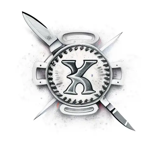 knife with the number 13 on the handle, military tattoo design idea