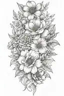 August, June, and December birth flowers tattoo design idea