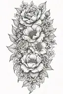 August, June, and December birth flowers tattoo design idea