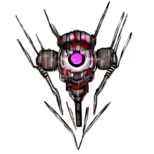 cybernetic horror  tattoo design idea