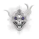 cybernetic horror tattoo design idea