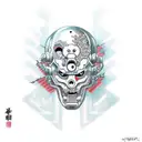 cybernetic horror tattoo design idea