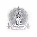 bodhi tree with buddha face tattoo design idea