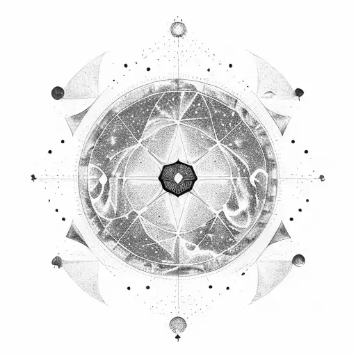 A celestial map of the night sky with constellations forming a video game controller shape tattoo design idea