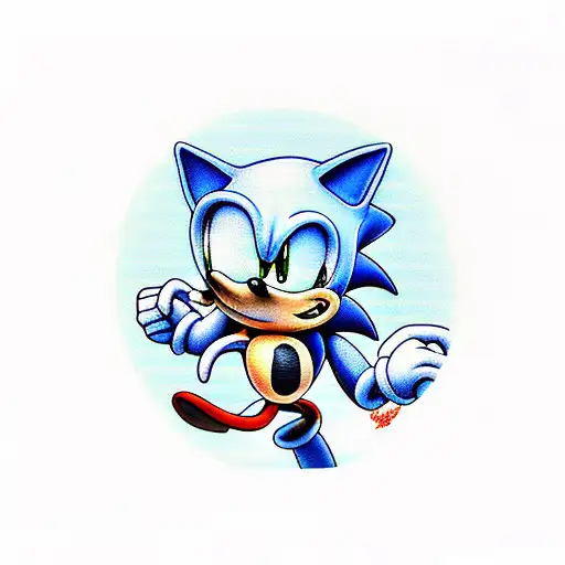 sonic with the name connor tattoo design idea