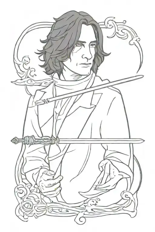 Severus Snape his wand  tattoo design idea
