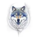 wolf and moon tattoo design idea