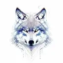 wolf and moon tattoo design idea